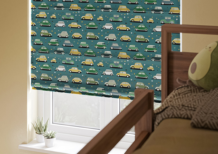 Roadtrip, Teal Blue - Twist&Fit Roman Blind - Image 5